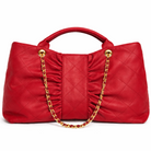 Borsa Donna Trapuntata Grande con Catena Oro – Shopper Elegante 41cm | Tote Spaziosa da Lavoro e Tempo Libero Rosso 41 x 26 x 11 cm