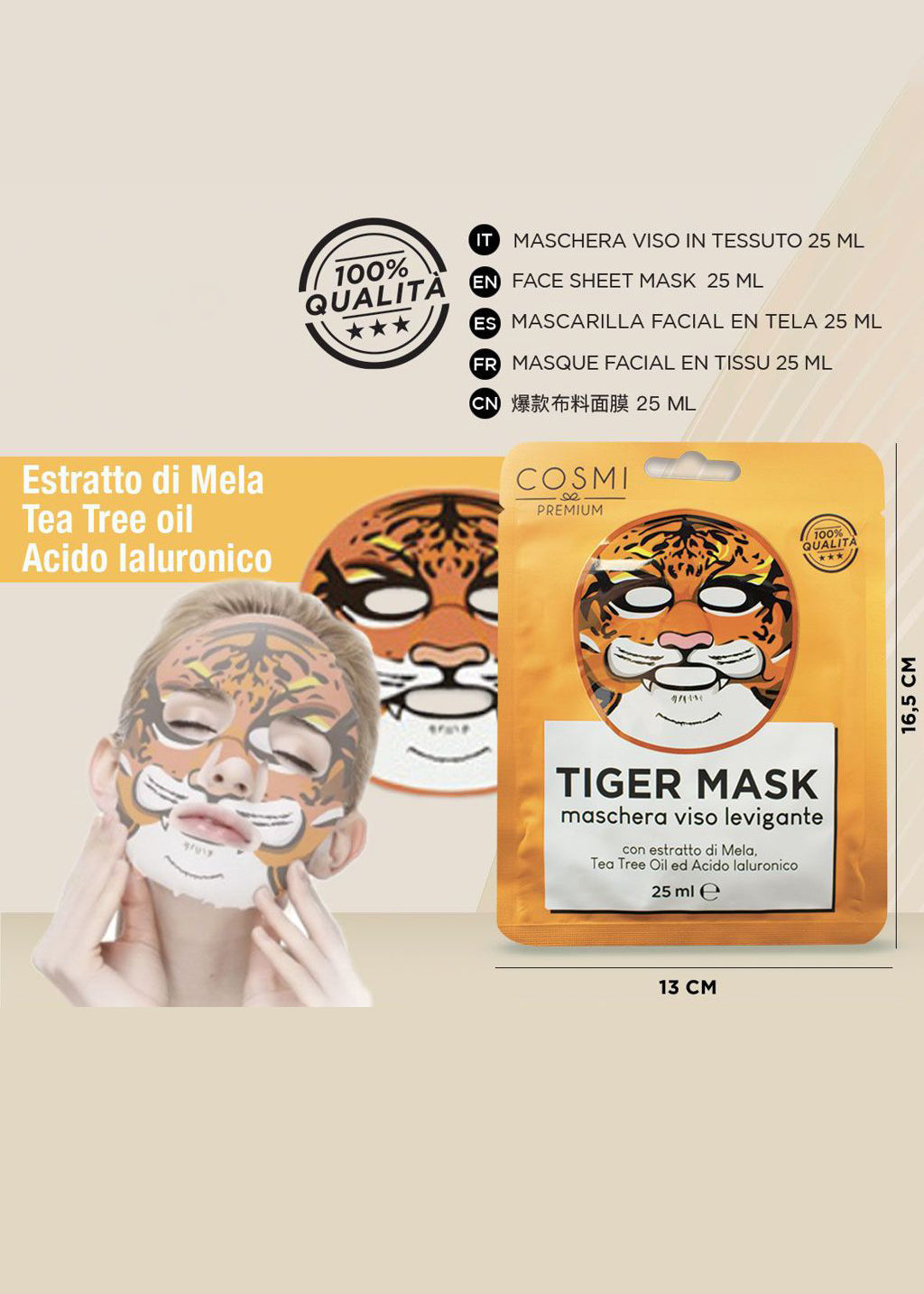 Maschera viso tigre 25 ml