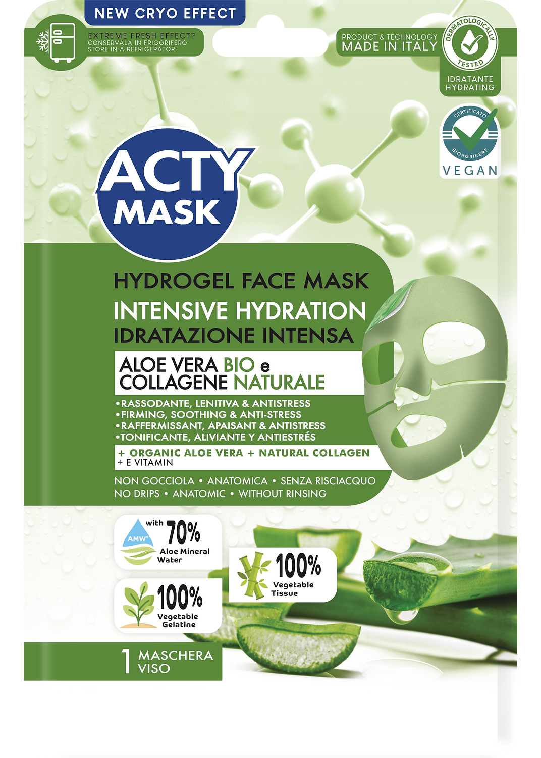 Maschera Viso Idratazione Intensa con Aloe Vera BIO e Bio Collagene Vegetale