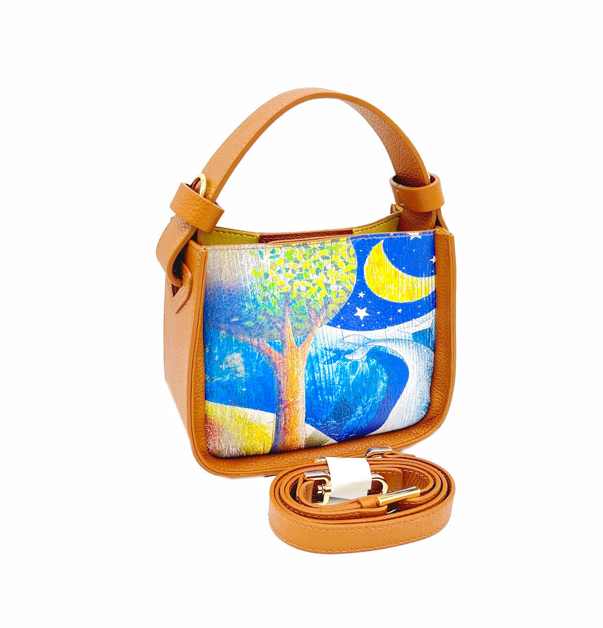 Borsa a Mano in Vera Pelle Stampata, Tracolla Removibile, Fatta a Mano in Italia – art. 112482 3