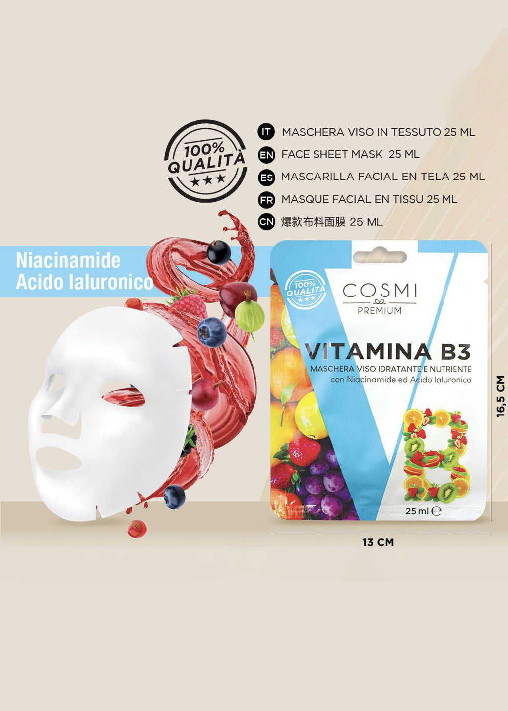 Maschera viso vitamina b3 25 ml
