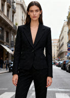 Completo Tailleur Donna Elegante | Blazer & Pantalone Slim Fit – Stile Business Moderno Nero Giacca