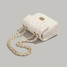 Mini Borsa Donna Trapuntata con Catena – Elegante e Compatta, Stile Italiano 9915(19×8X14cm) Beige