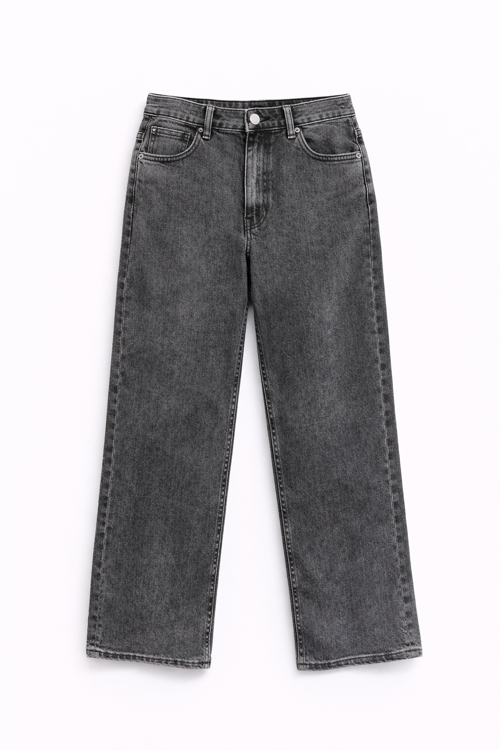 Jeans Donna Wide Leg Grigio Lavato a Vita Alta – Pantaloni Denim Larghi Casual Streetwear 703 Nero