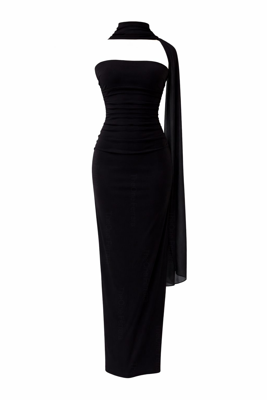 Abito Lungo Tubino con Sciarpa Integrata – Elegante Minimal Donna | TheOne Ferrara 517138