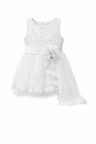 Abito da Battesimo Neonata Bianco 6–36 Mesi – Ricami con Strass, Tulle e Bordo in Pizzo | Cerimonia Chiesa 21032 Bianco