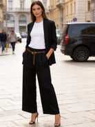 Completo Donna Elegante a Righe | Blazer e Pantaloni Wide Leg