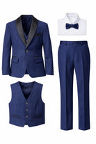 Elegante Completo Cerimonia 5 Pezzi per Bambini 1‑16 Anni – A17-TheOne Ferrara Blu 80%Poliestere 20%Cottone