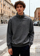 Felpa Unisex con Mezza Zip Foderata in Pile - Pullover Caldo Invernale