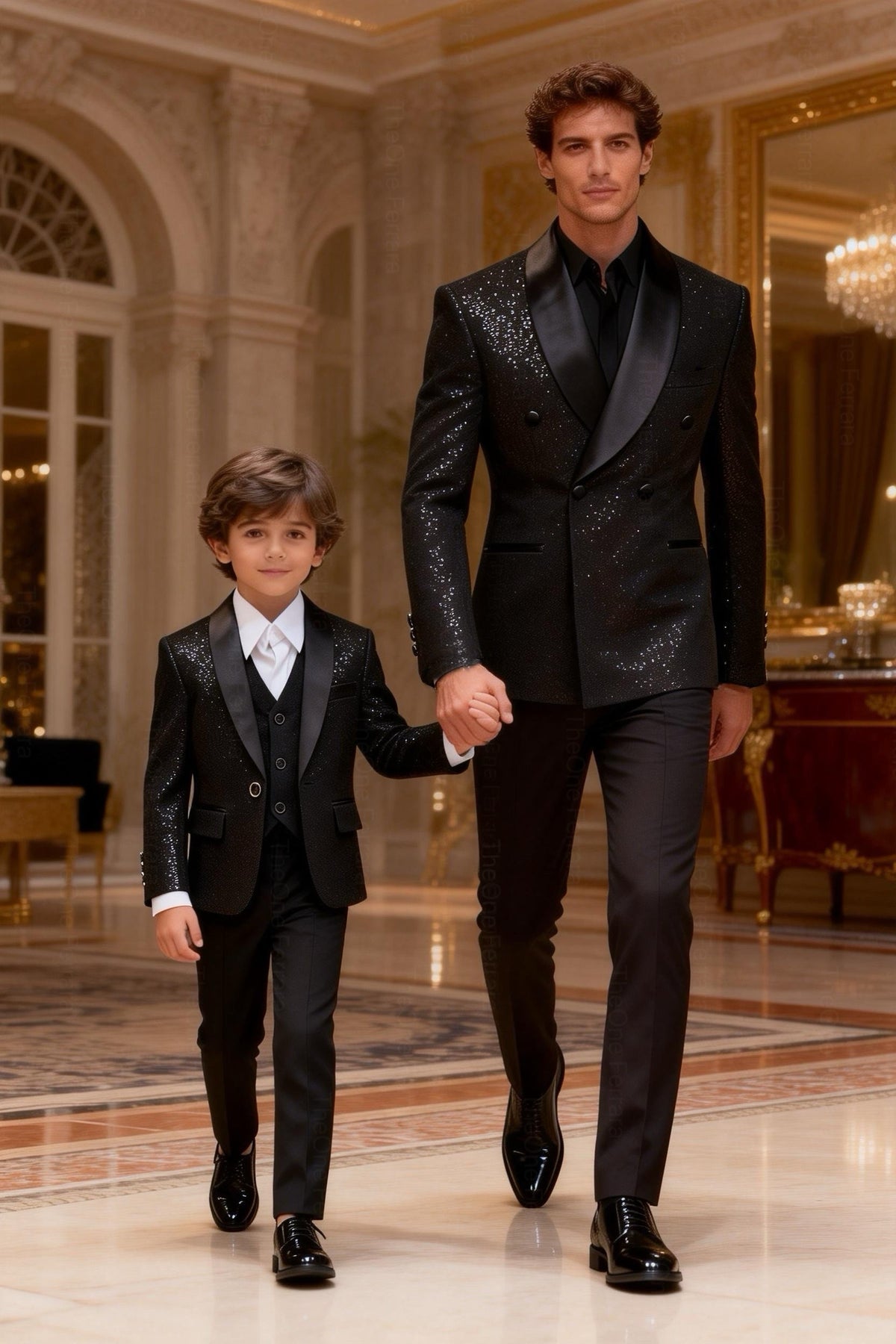Completo elegante bambino nero 5 pezzi | 1-14anni A78-1