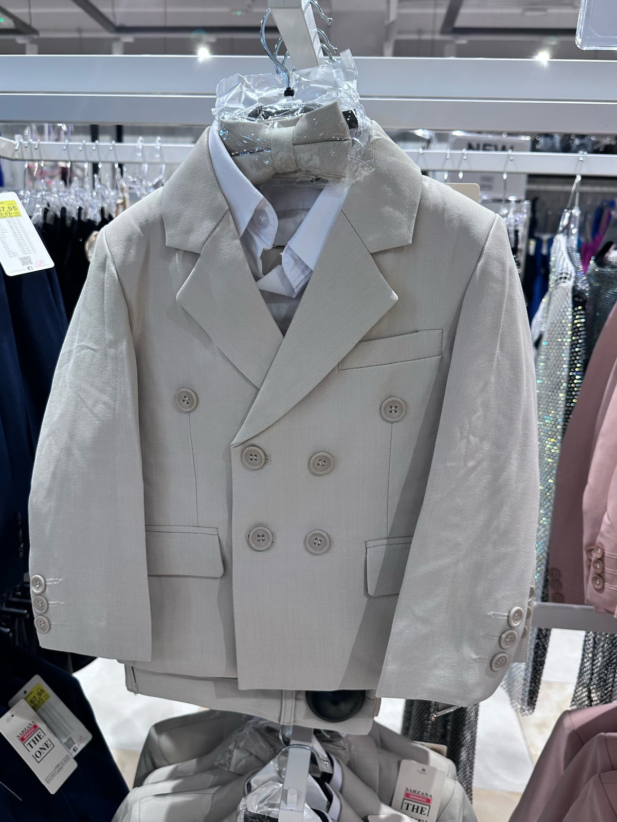 Completo Cerimonia Bambino in Stile Sartoriale – Abito Elegante Rosa 218 Beige Poliestere 80%, Cotone 20%