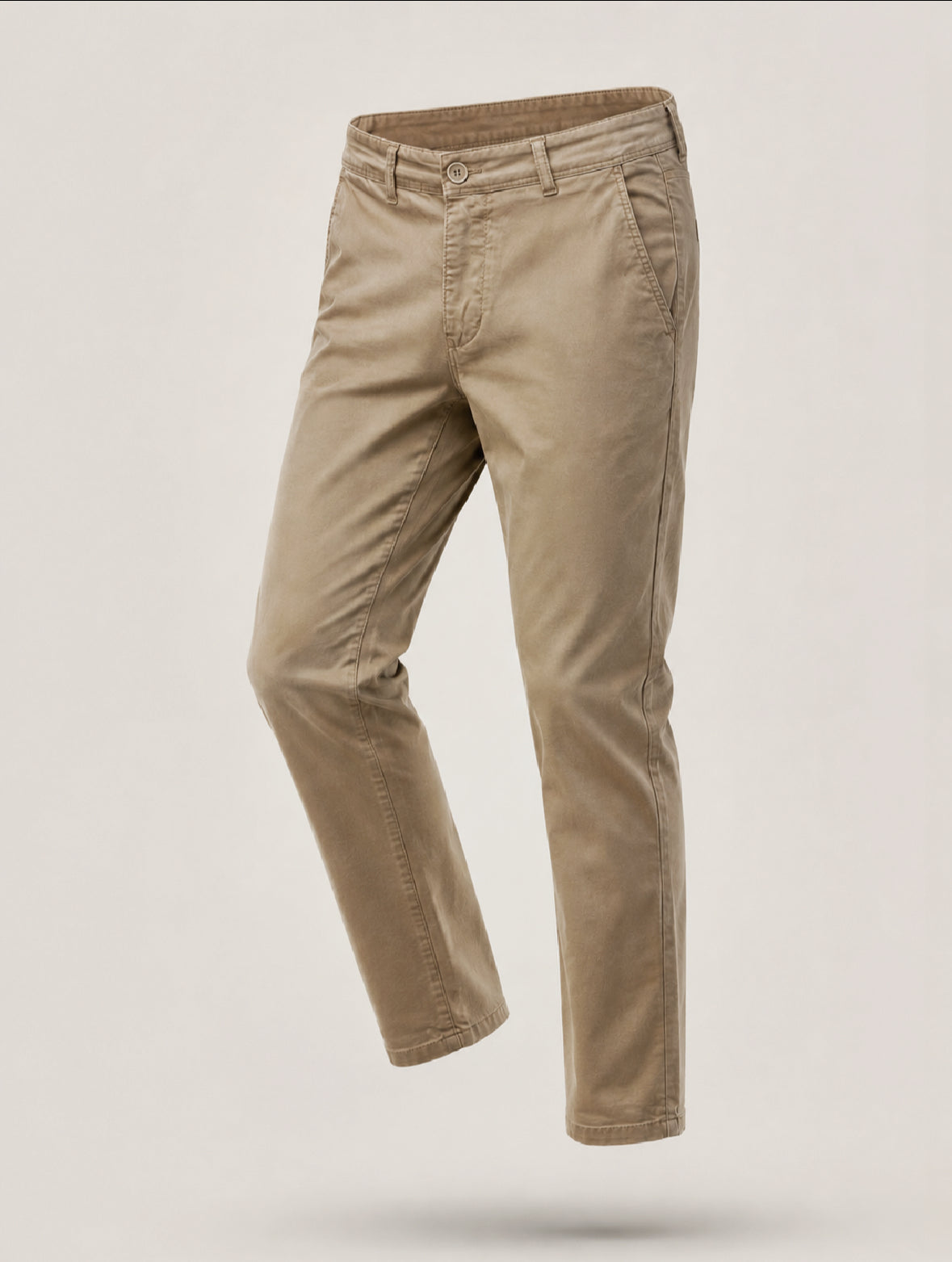 Pantaloni Chino Uomo in Cotone Elasticizzato Slim Fit 44-54 203 Cammello
