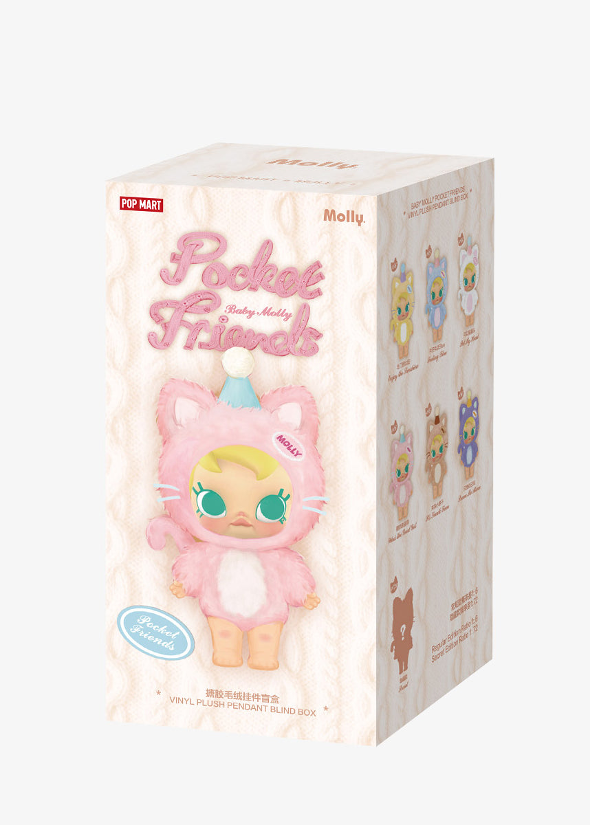 POP MART Baby Molly Pocket Friends | Vinyl Plush Pendant Blind Box | Ciondolo Peluche