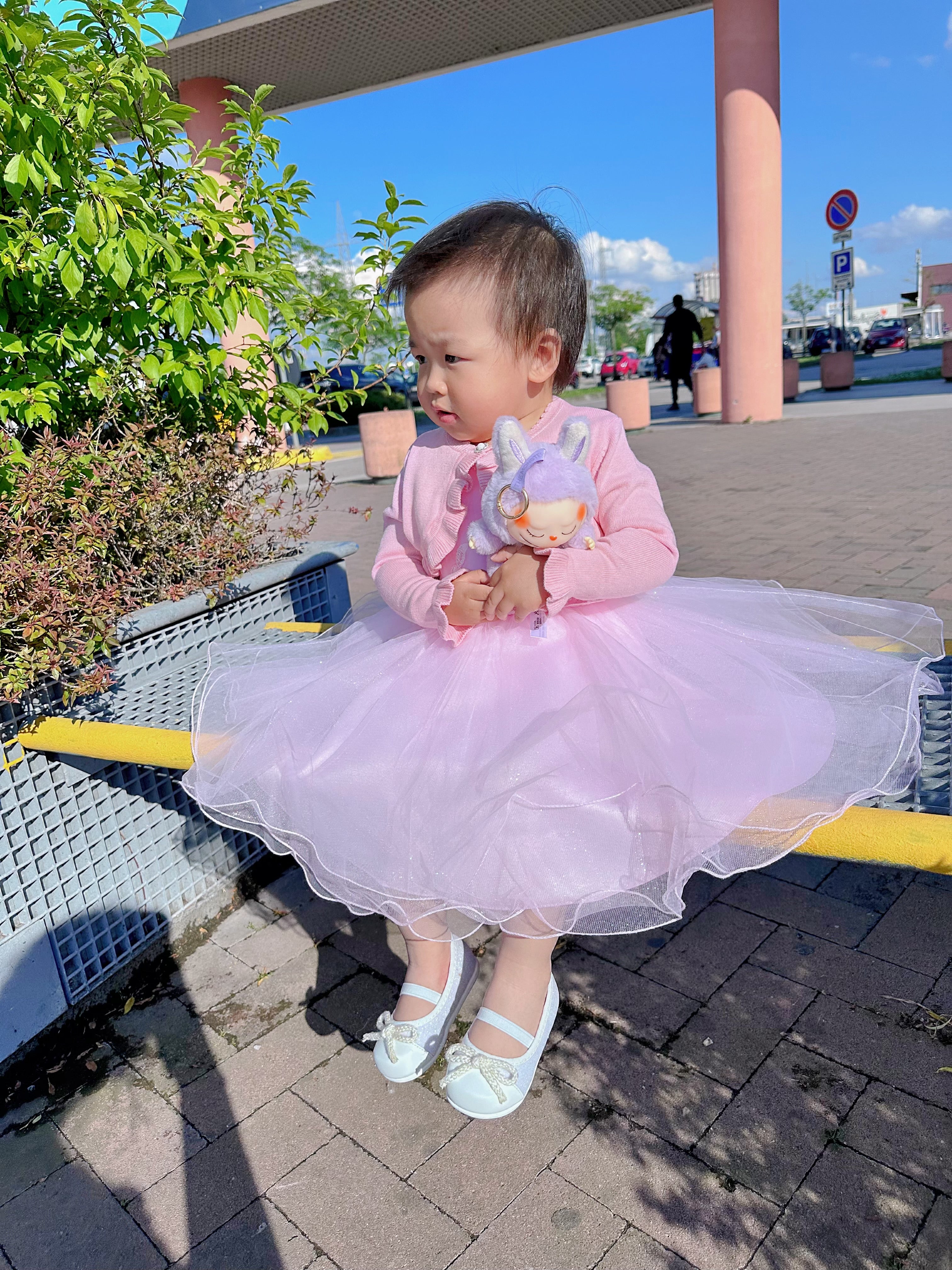 Abito da principessa rosa per bambina 6M–36M Compleanno, Battesimo, Damigella TheOne Bambini 62312