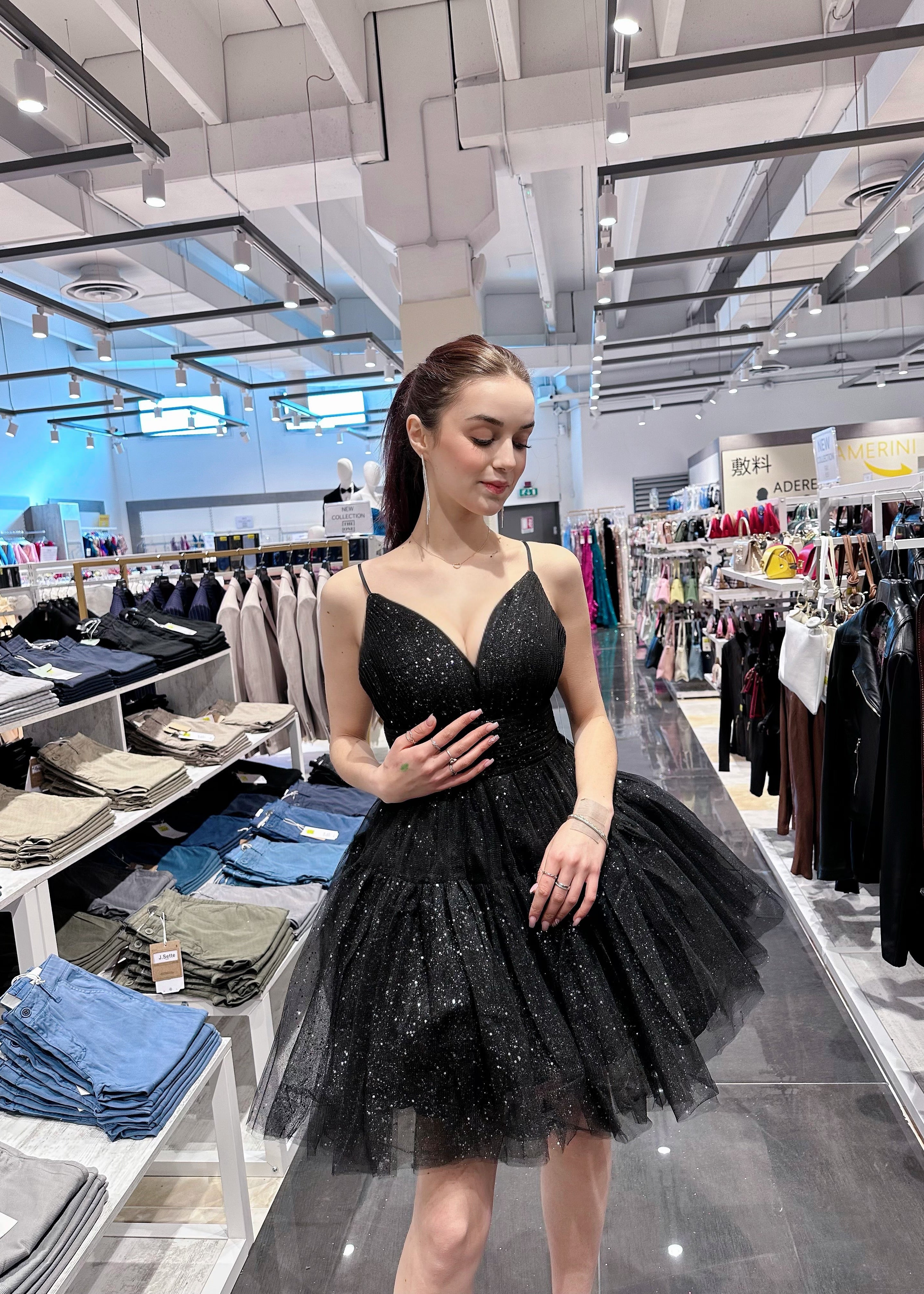 Luxury Convertible Black Evening Dress – 2-in-1 High-Low Gown