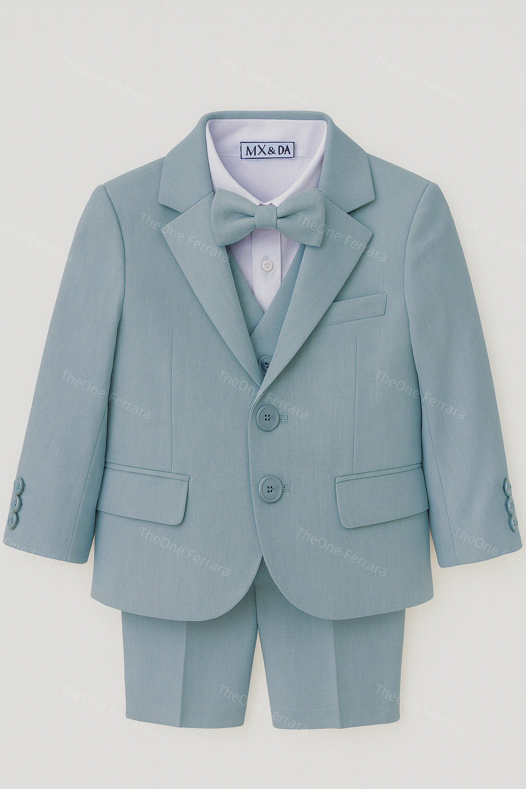 Abito Cerimonia Bambino Azzurro pastello freddo -Blu Elegante 1–16 Anni – Completo 5 Pezzi-TheOne