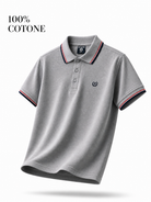 Polo Uomo 100% Cotone Manica Corta Tinta Unita Casual Estate Maglietta Uomo S-3XL Grigio Medio