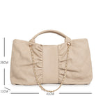 Borsa Donna Trapuntata Grande con Catena Oro – Shopper Elegante 41cm | Tote Spaziosa da Lavoro e Tempo Libero Taupe 41 x 26 x 11 cm