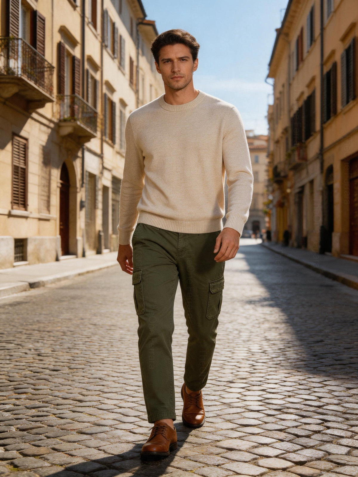 Pantaloni Cargo Uomo in Cotone Premium Regular Fit Autunno Inverno IT 46-60