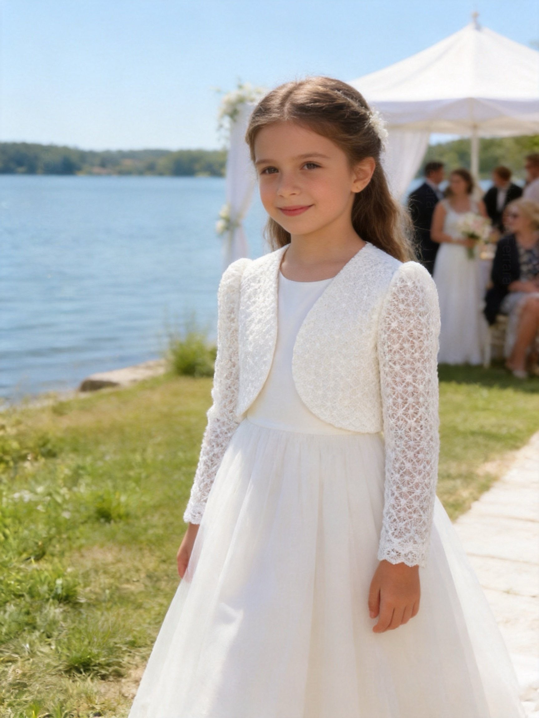 Coprispalle Elegante Bambina in Pizzo per Cerimonia e Comunione