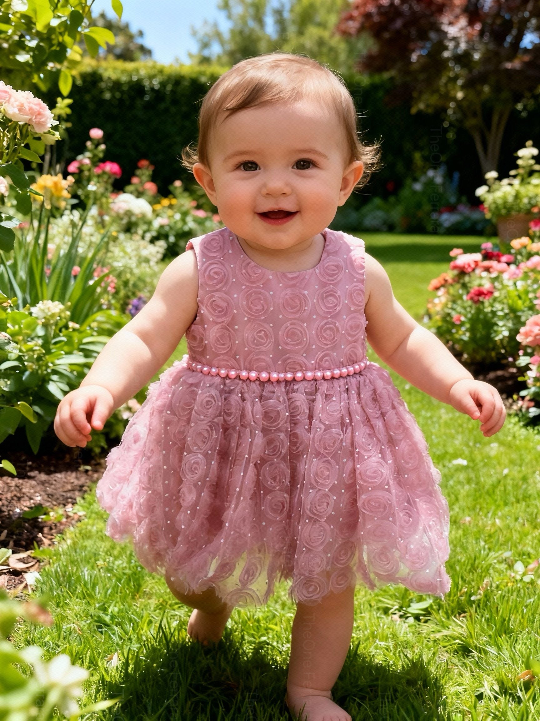 Abito da Principessa Rosa - Vestito Elegante per Neonata (6-36 mesi)