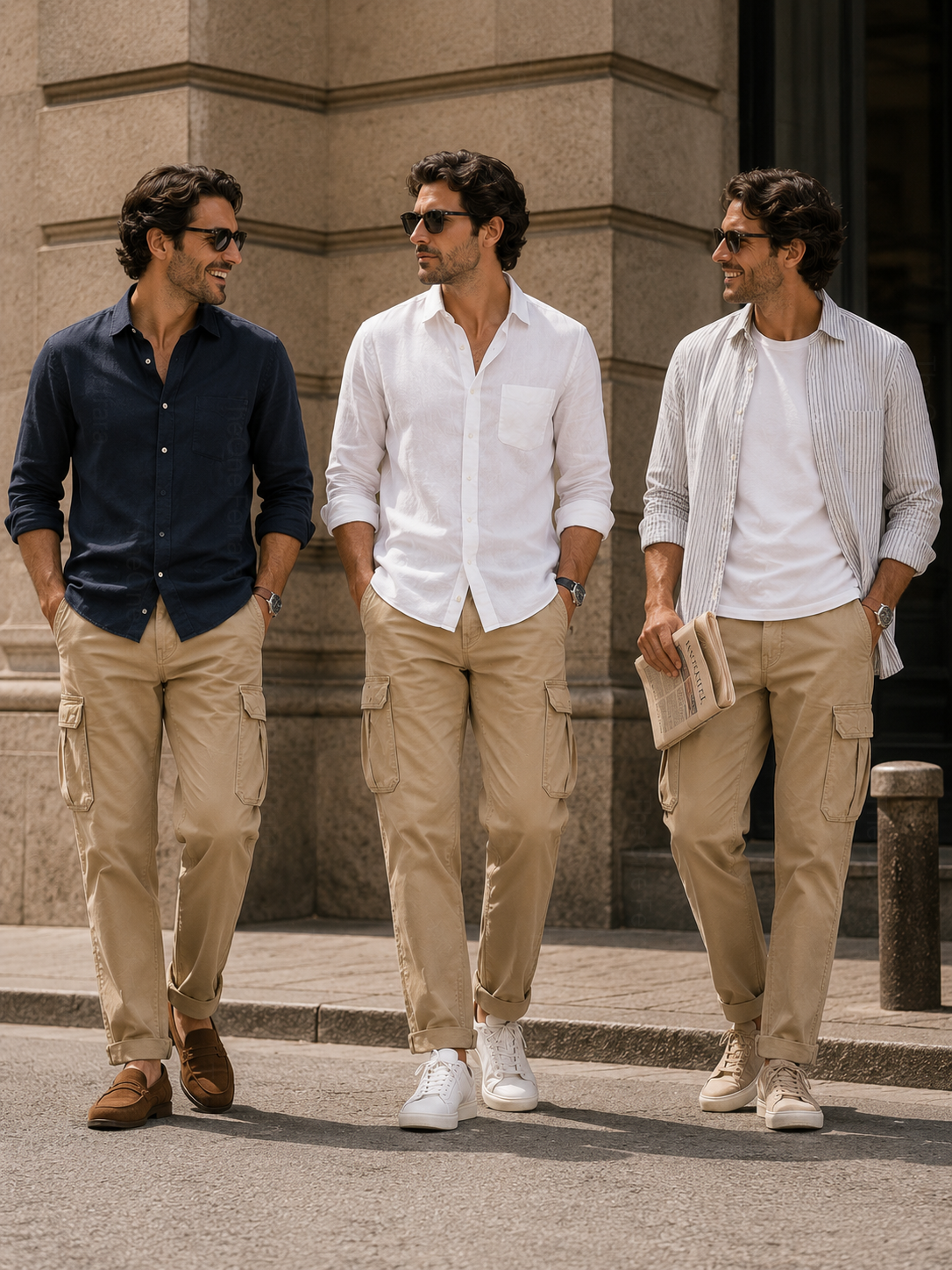 Pantaloni Cargo Uomo in Cotone Premium Regular Fit Autunno Inverno IT 46-60