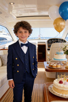 Abito da Cerimonia Bambino 1–16 Anni – Smoking Elegante Blu con Papillon-TheOne