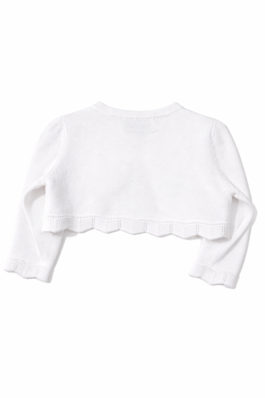 Bolero Neonata Bianco in Maglia Cotone – Coprispalle Elegante 6-36 Mesi 390