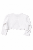 Bolero Neonata Bianco in Maglia Cotone – Coprispalle Elegante 6-36 Mesi 390