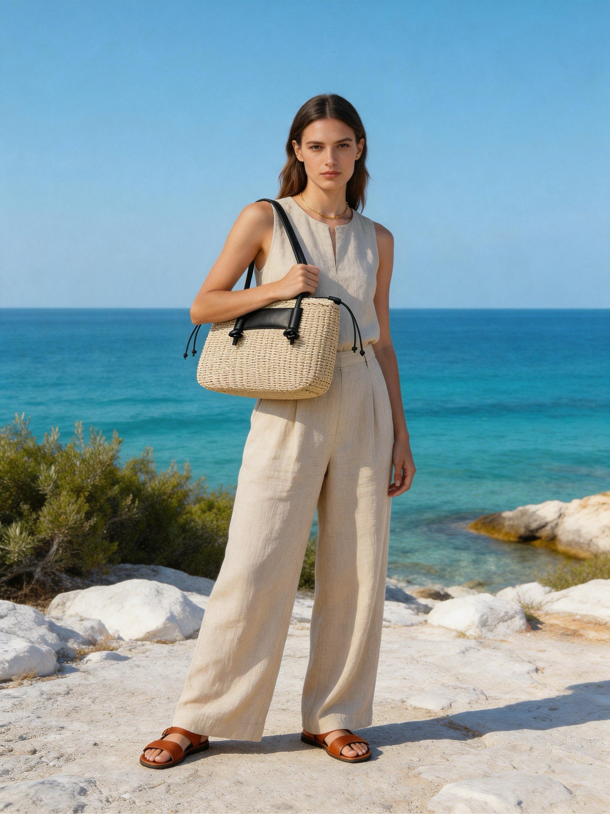 Borsa Donna Intrecciata con Manici in PU | Shopper Estiva Elegante 2026