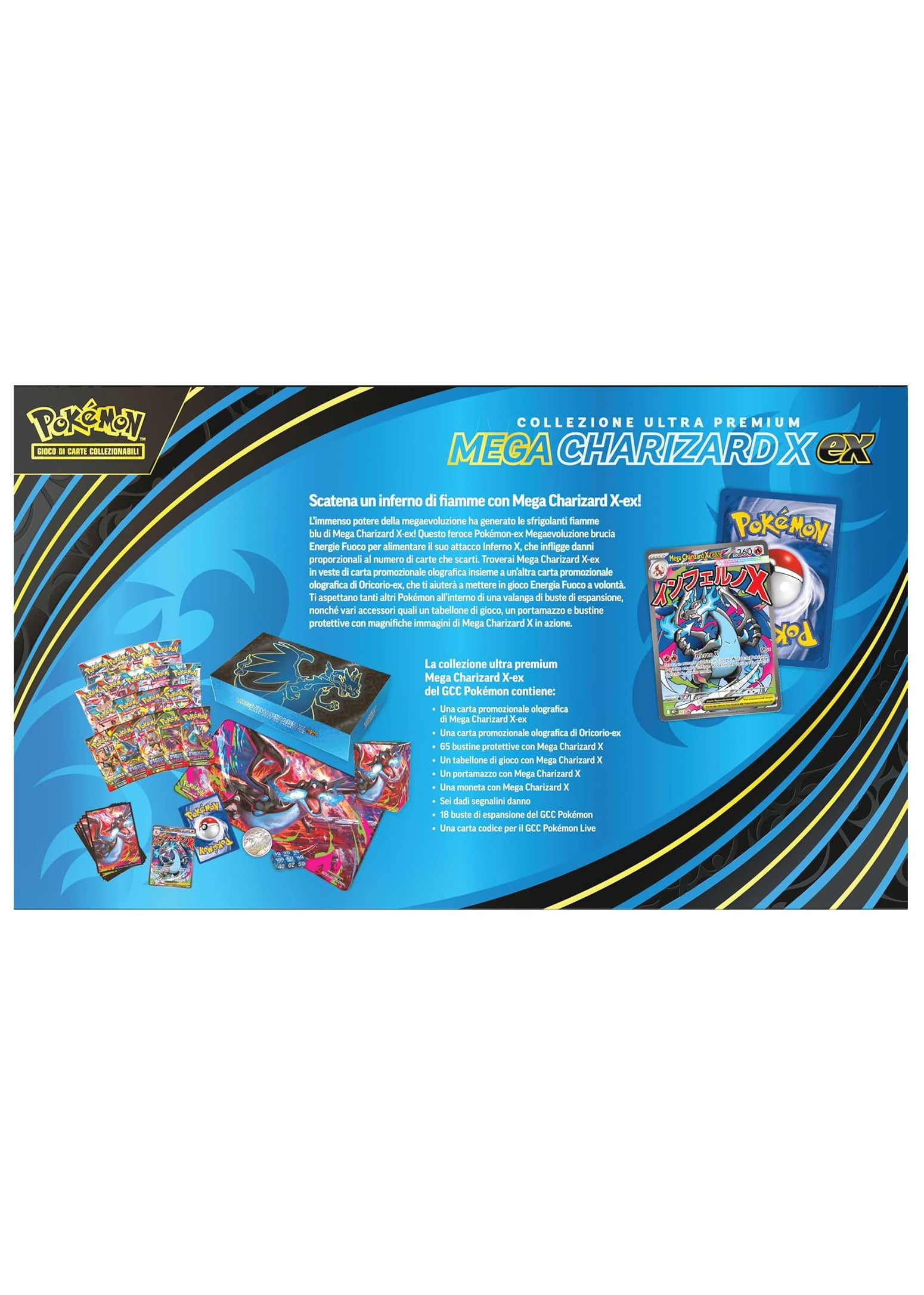Pokémon GCC Collezione Ultra Premium | Mega Charizard X-EX | 18 Buste | Italiano
