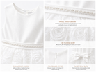 Abito Elegante Bambina 2-12 Anni – Vestito Cerimonia con Gonna 3D Floreale per Matrimonio e Comunione