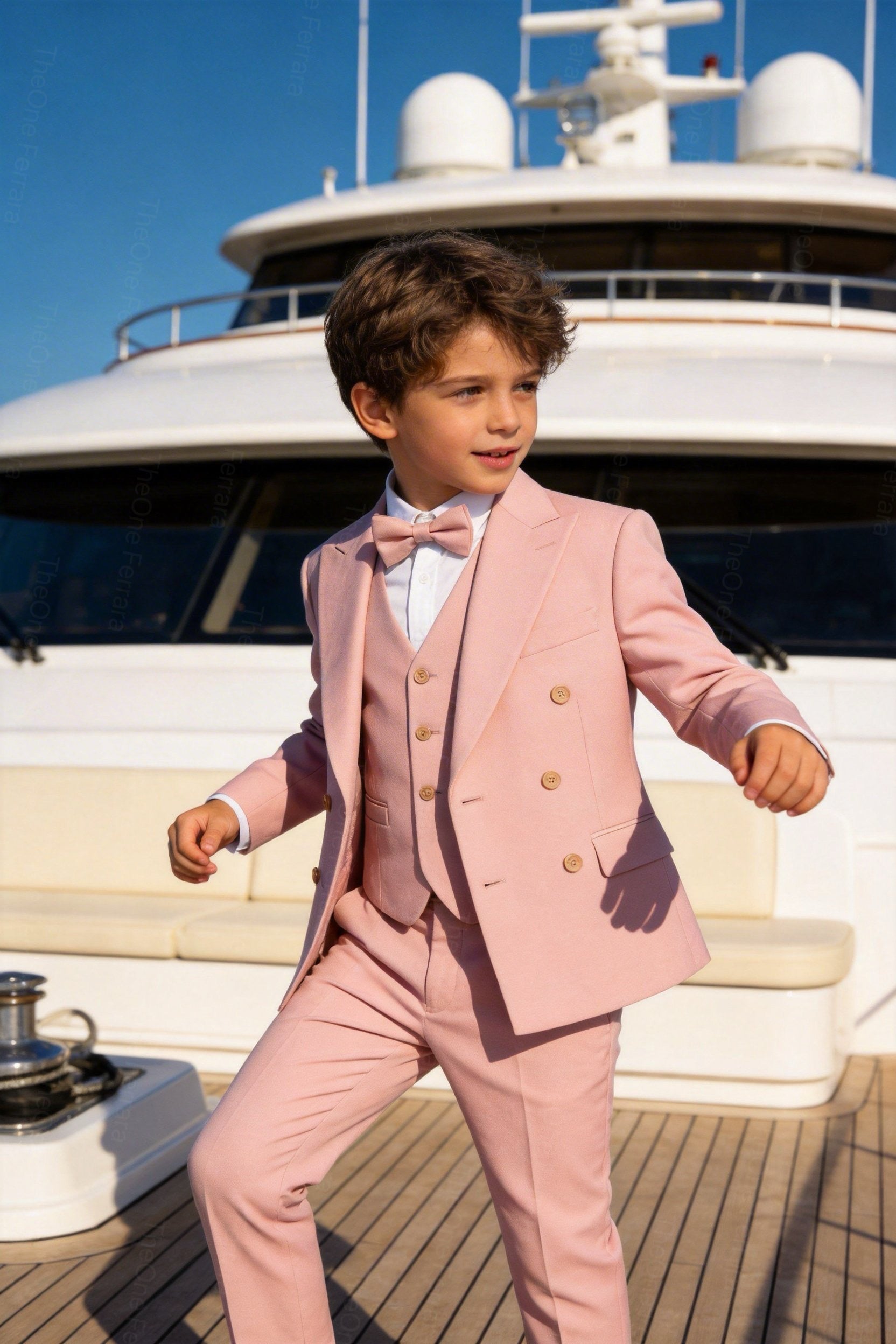 Completo Cerimonia Bambino in Stile Sartoriale – Abito Elegante Rosa 218