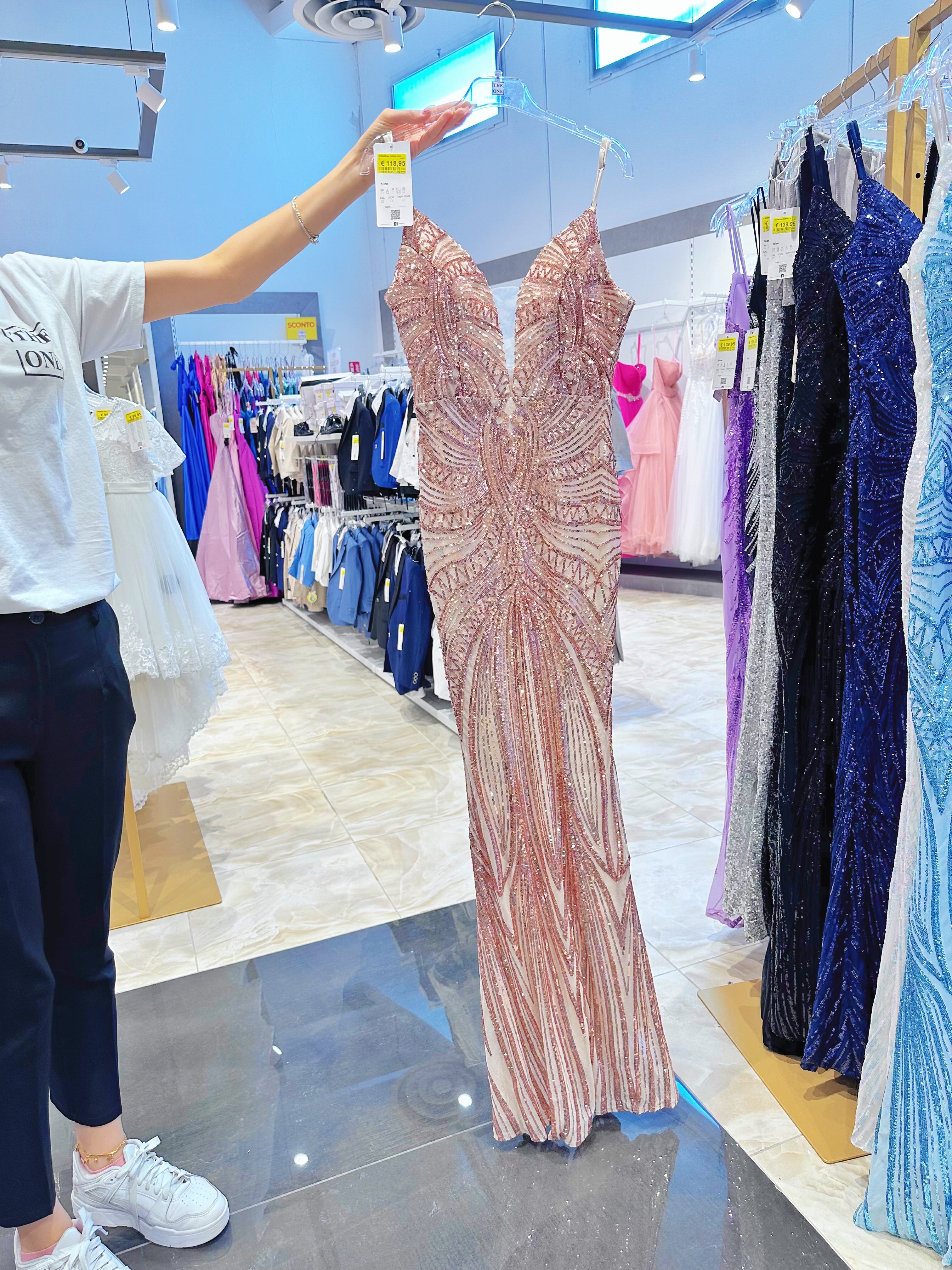 Abito Lilla con Paillettes e Schiena Scoperta｜Eleganza da Dea colore champagne
