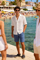 Bermuda Uomo Cotone Elasticizzato Slim Fit Turchese Estivi Casual - 7902