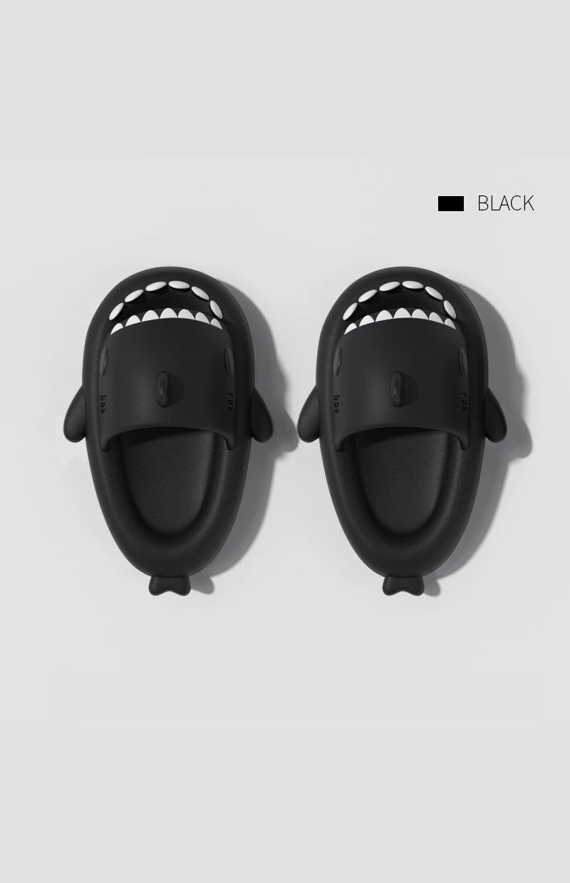 🦈 EXCREAT Ciabatte Uomo Antiscivolo con Design Squalo 2025 - Edizione Estiva Nero