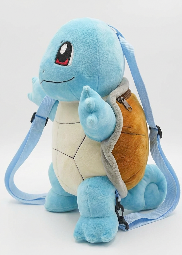 Zaino Peluche Squirtle 32cm – Pokémon Morbidissimo per Bambini