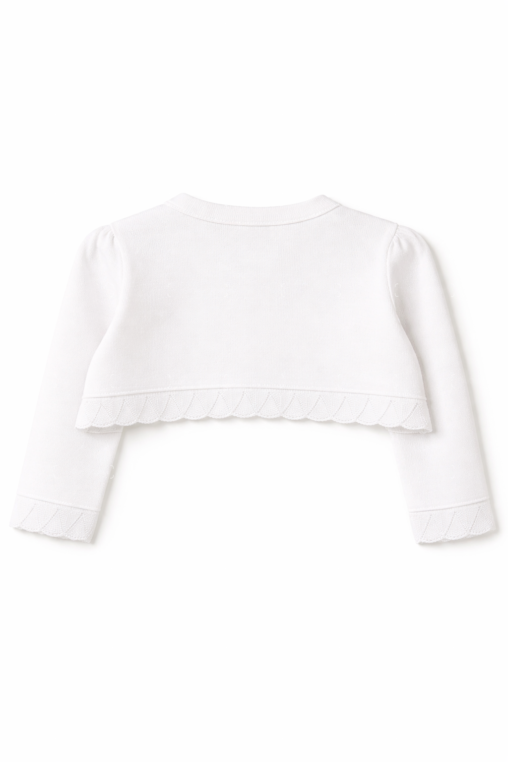 Cardigan Bianco Bambina 4-12 Anni con Ruches – Bolero Elegante in Cotone per Cerimonia e Comunione-472