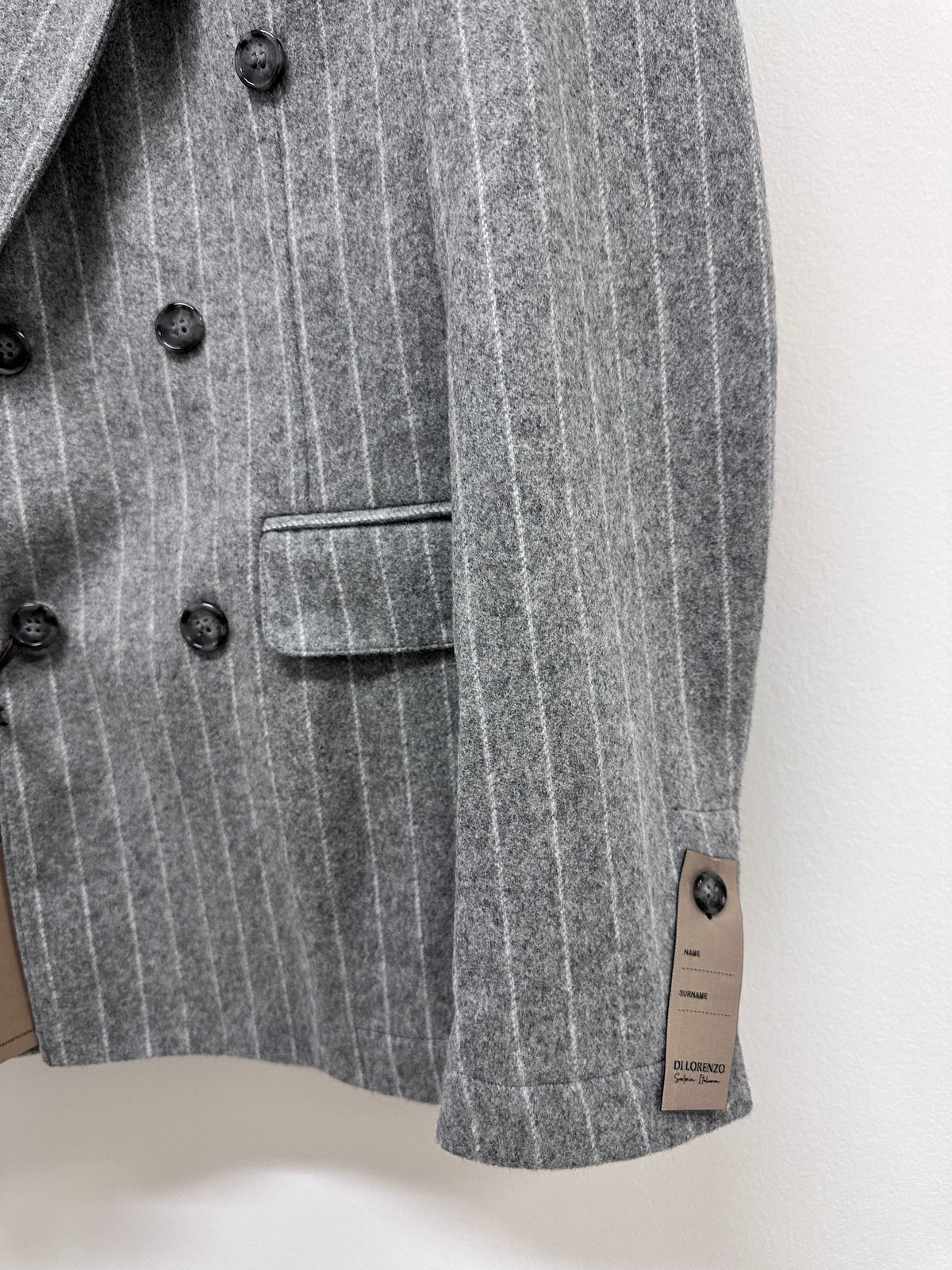 Di Lorenzo Sartoria Italiana | Giacca Doppiopetto LUNA NS | Gessato Azzurro | Tg. 48-58