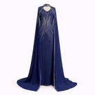Abito da Gala Blu Due Pezzi con Mantella Gioiell 512353