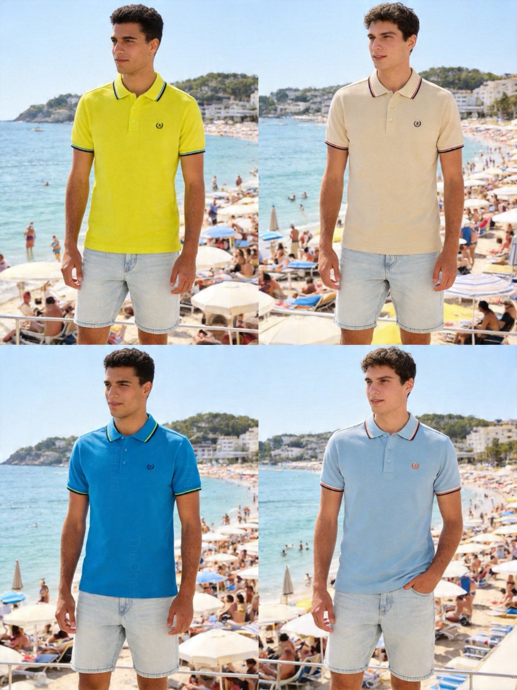 Polo Uomo 100% Cotone Manica Corta Tinta Unita Casual Estate Maglietta Uomo S-3XL