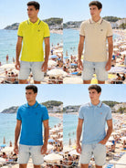 Polo Uomo 100% Cotone Manica Corta Tinta Unita Casual Estate Maglietta Uomo S-3XL