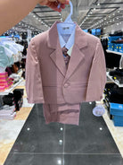 Abito Completo Bambino 5 Pezzi Cerimonia 3-36 Mesi A17 Rosa 100% Poliestere