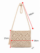 Borsa Macramè Donna Estate 2026 | Borsa Tracolla Intrecciata Boho Chic con Cerniera 202457