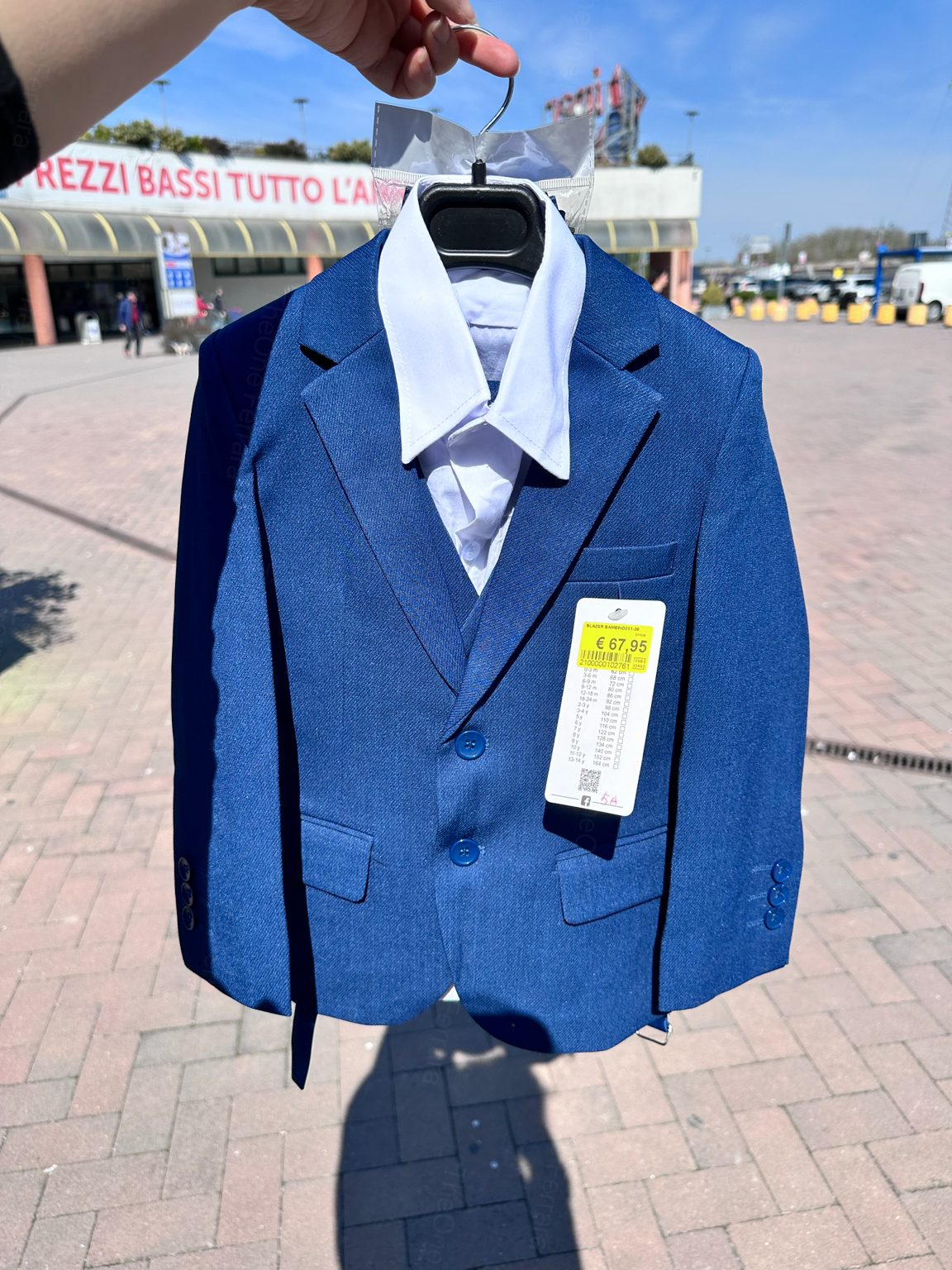 Completo Elegante Bambino Blu Classico 5 Pezzi Abito Cerimonia Matrimonio Comunione 1-16 Anni