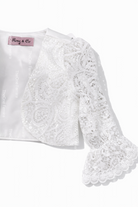 Bolero Neonata in Pizzo Bianco Elegante – Coprispalle Cerimonia 12-36 Mesi 6140