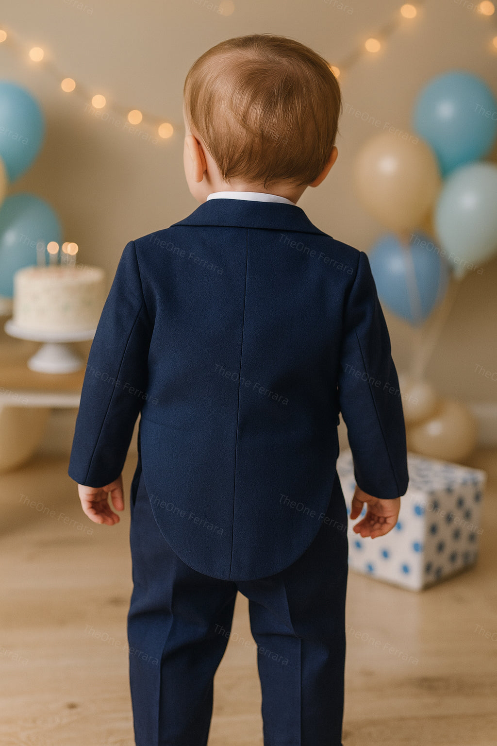 Frac neonato blu 3-36 mesi | Completo elegante cerimonia A03-5 TheOne