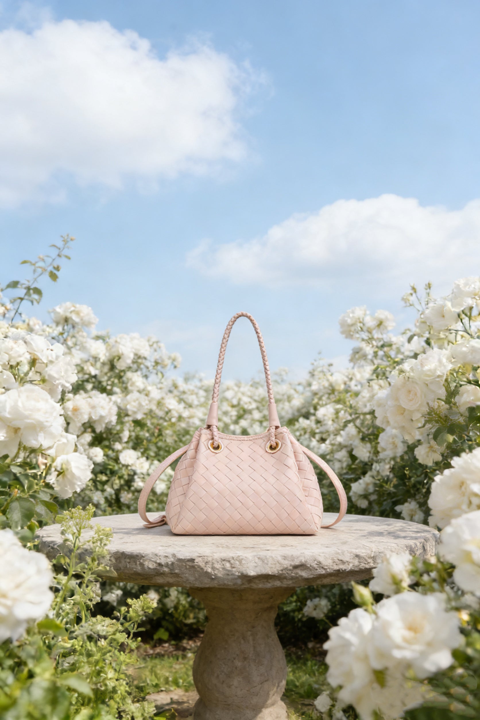 Borsa Donna Intrecciata Elegante 24.5cm – Mini Shopper con Tracolla | Stile Italiano Chic 9450