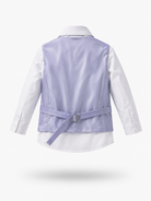 Completo Elegante Bambino Lilla 5 Pezzi con Giacca Gilet Pantaloni Camicia e Papillon