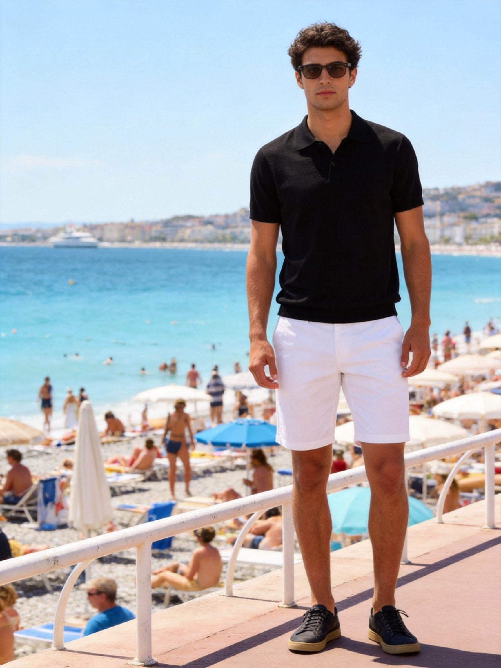 Bermuda Uomo Cotone Elasticizzato Slim Fit Turchese Estivi Casual - 7902